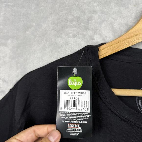 NWT The Beatles Apple Logo T-Shirt Black Size L Official Licensed Rock Band 2010 - Picture 4 of 7